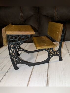 American Girl Doll Samantha Desk cast iron & wood scroll work
